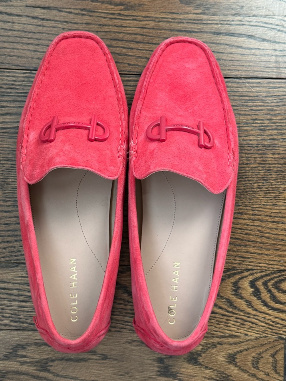 Cole Haan Coral Pink Suede Women's Bit Loafers